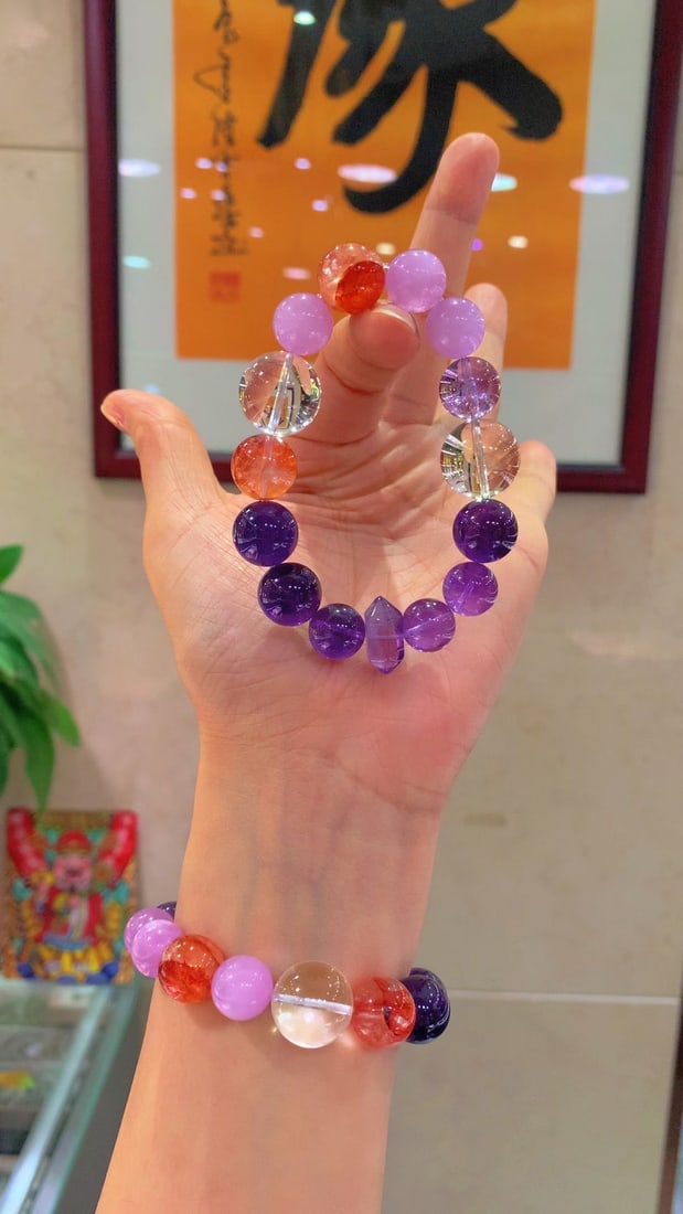 Natural amethyst cat's eye bracelet - 3