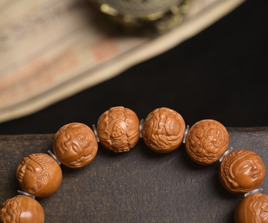 Wanfo Monkey Head Walnut Bracelet - 4