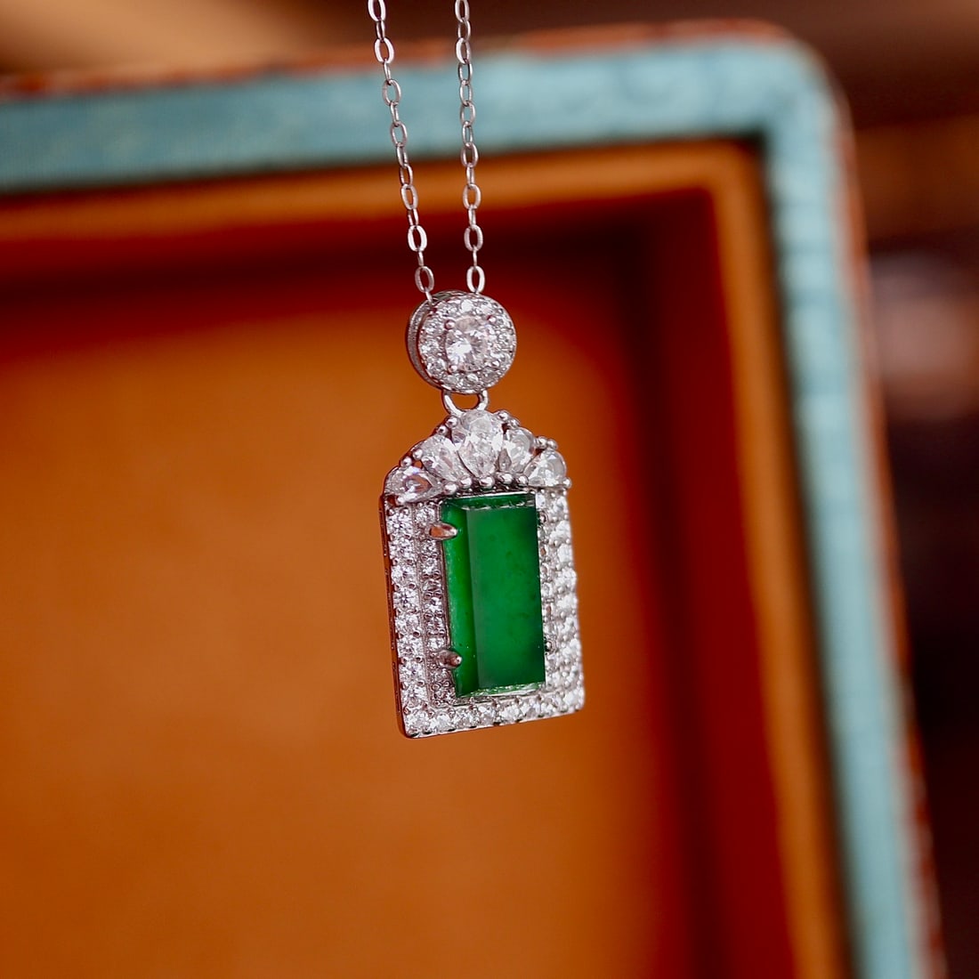 S925 Silver Natural Jadeite Pendant - 2