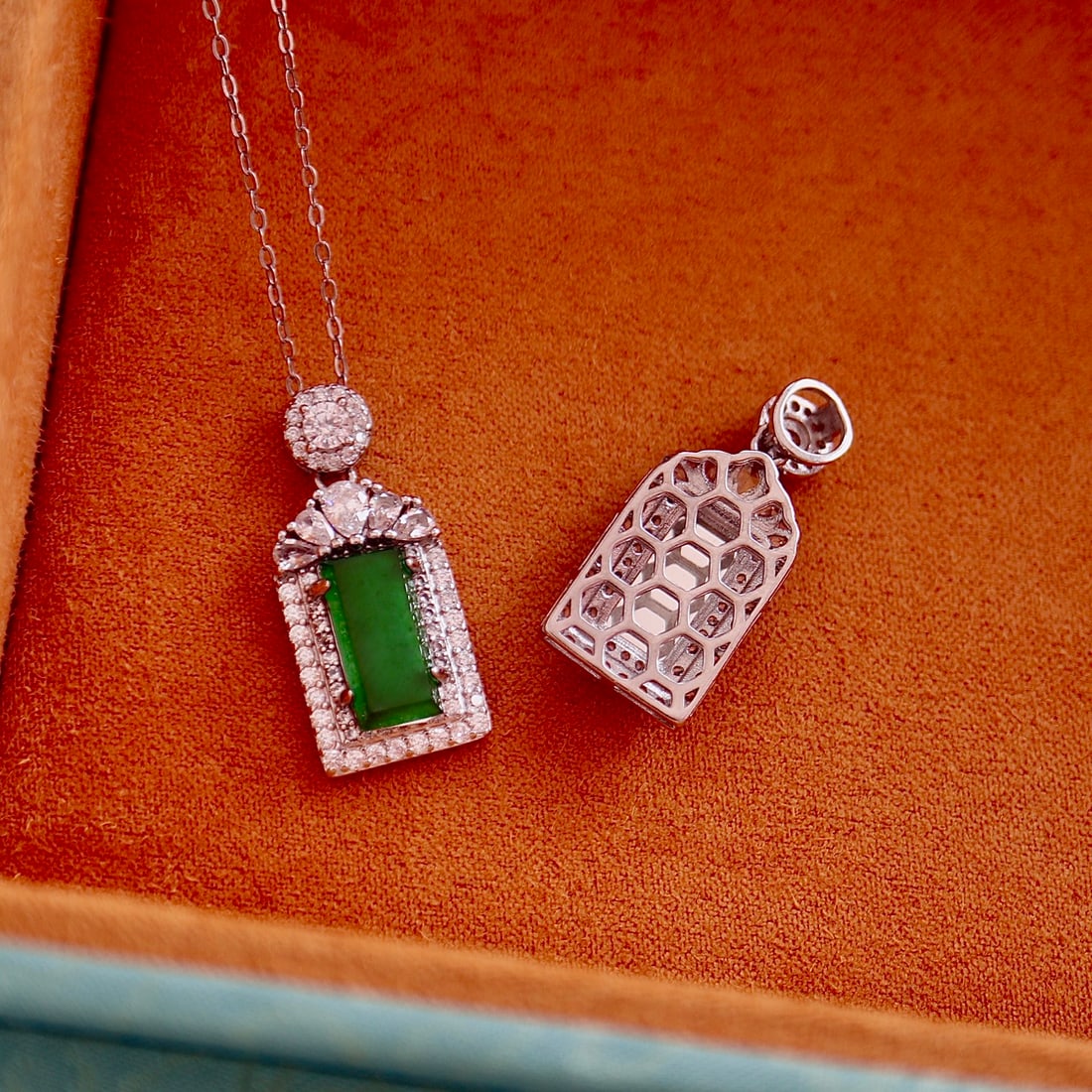 S925 Silver Natural Jadeite Pendant - 5