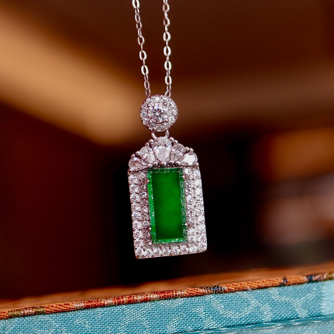 S925 Silver Natural Jadeite Pendant - 6