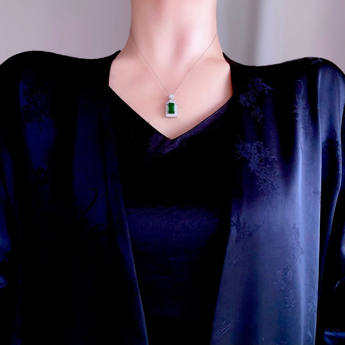 S925 Silver Natural Jadeite Pendant - 8