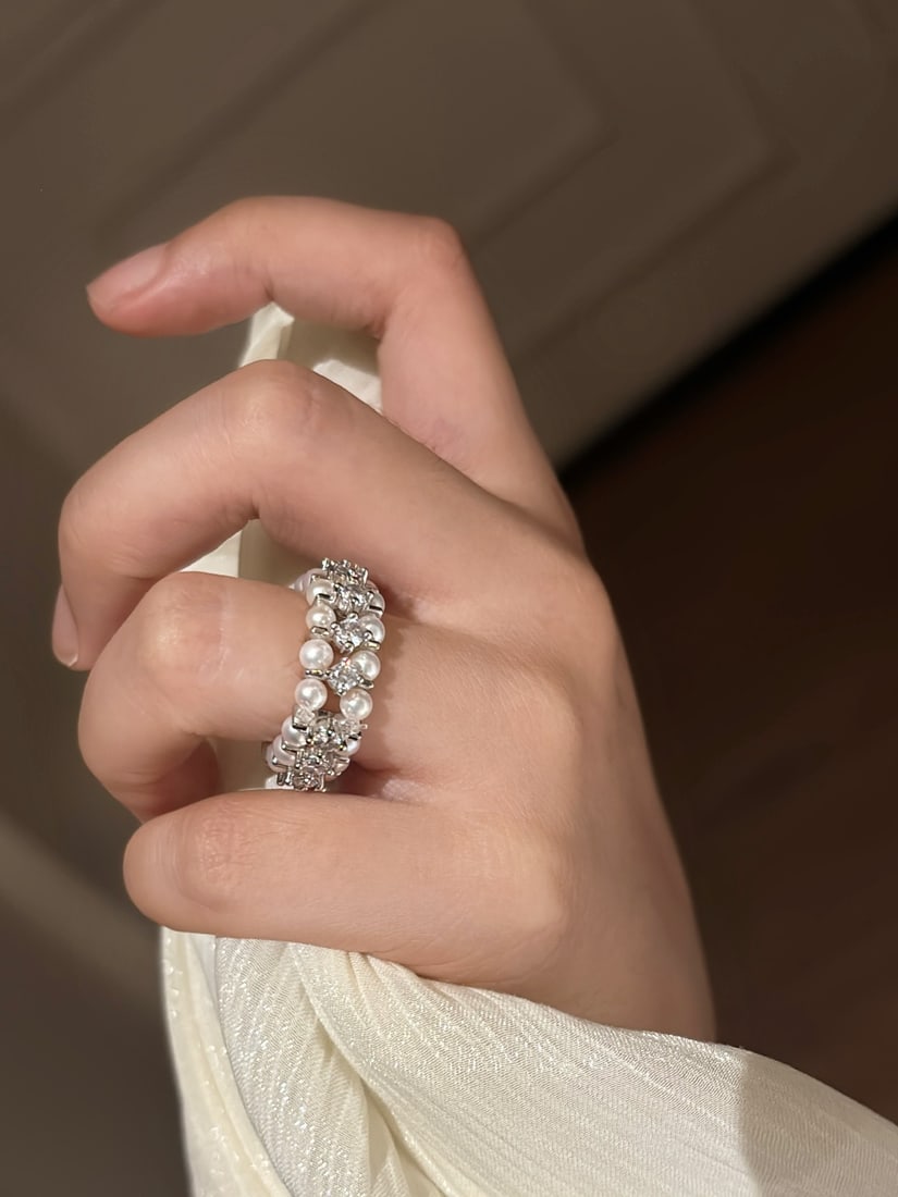 Zirconia Pearl Romantic Ring - 2