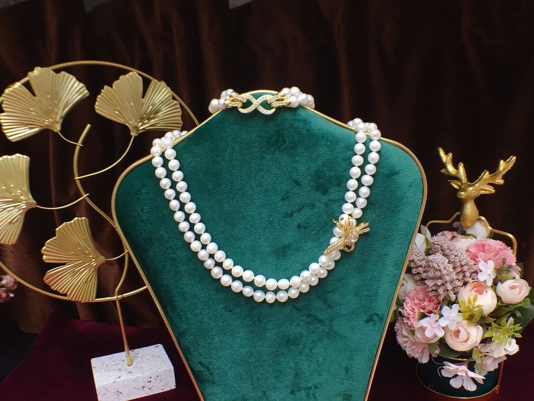 Freshwater Pearl Necklace and Bracelet Set - 4
