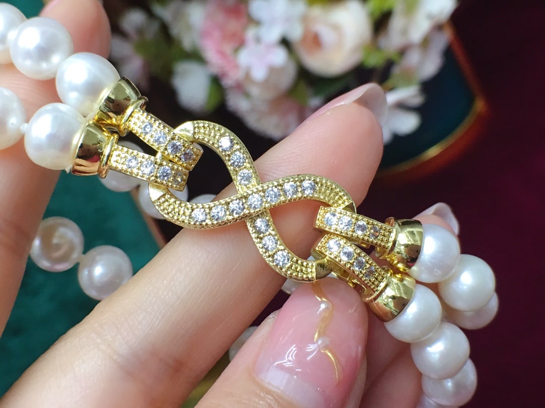 Freshwater Pearl Necklace and Bracelet Set - 9