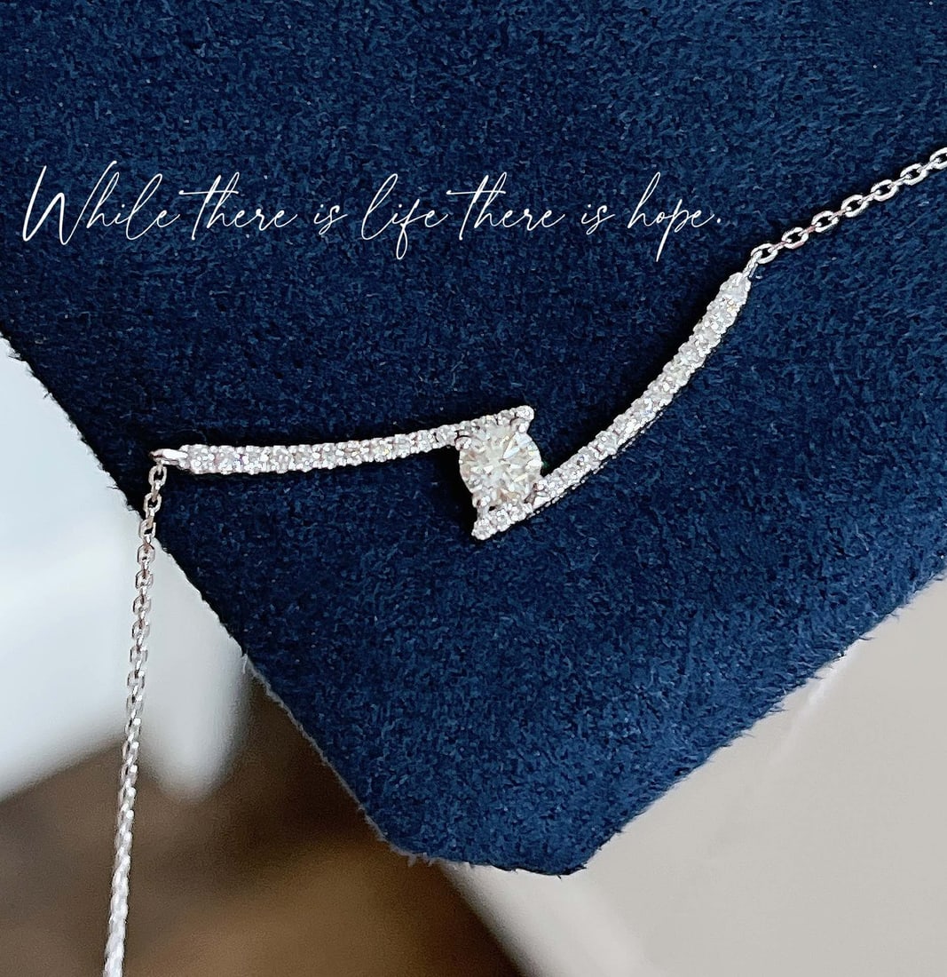 18k Gold Natural Diamond Necklace - 4