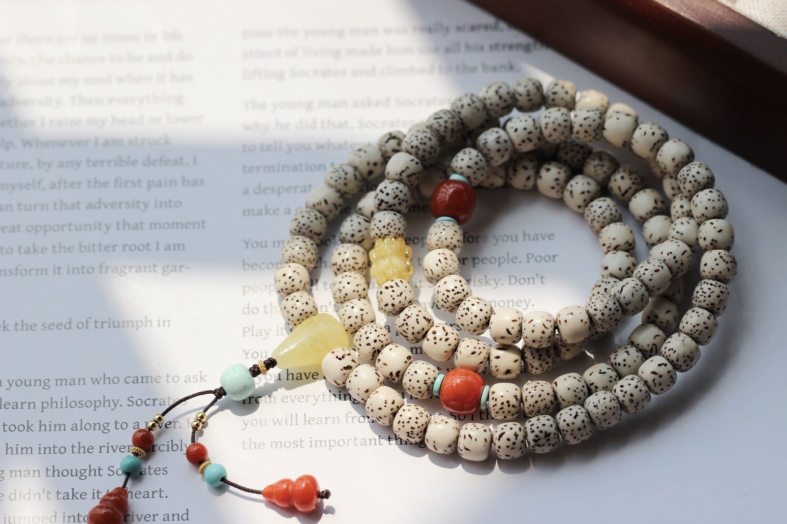 108-bead Bodhi seed prayer beads, can be used as a bracelet or necklace. - 8