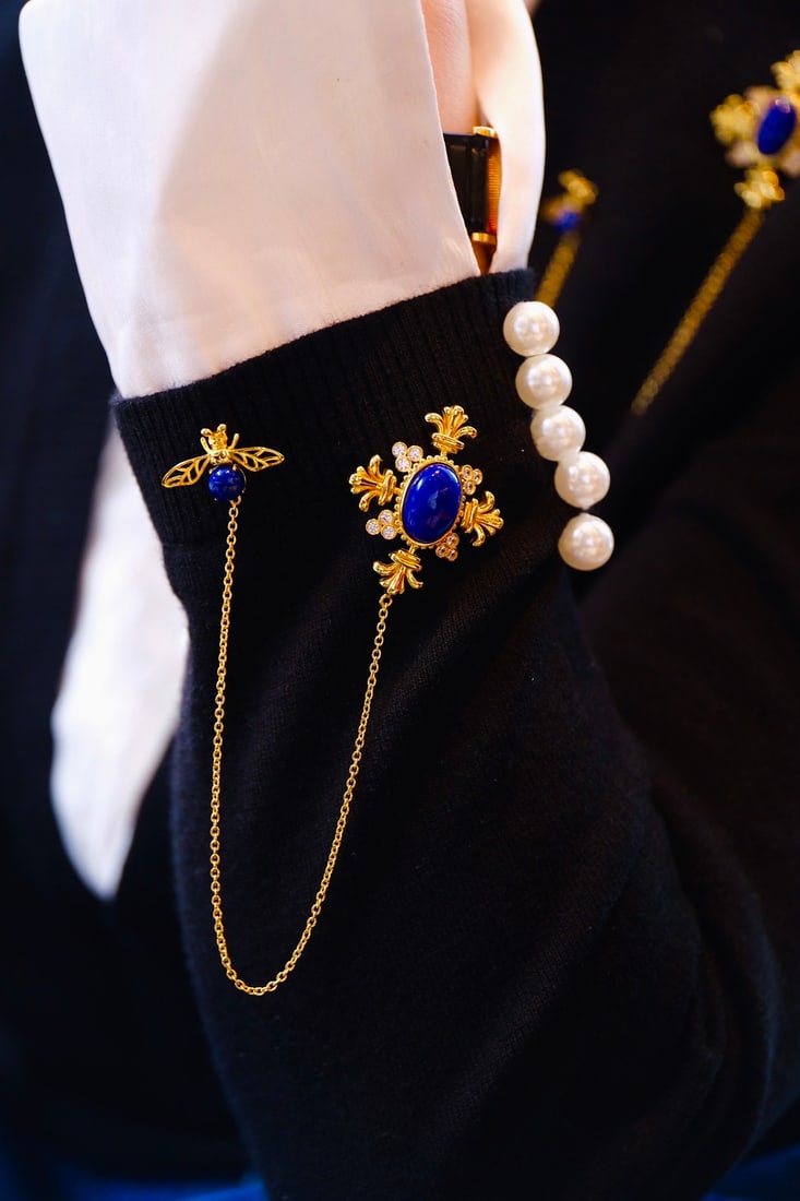 Sterling Silver Lapis Lazuli Brooch - 3