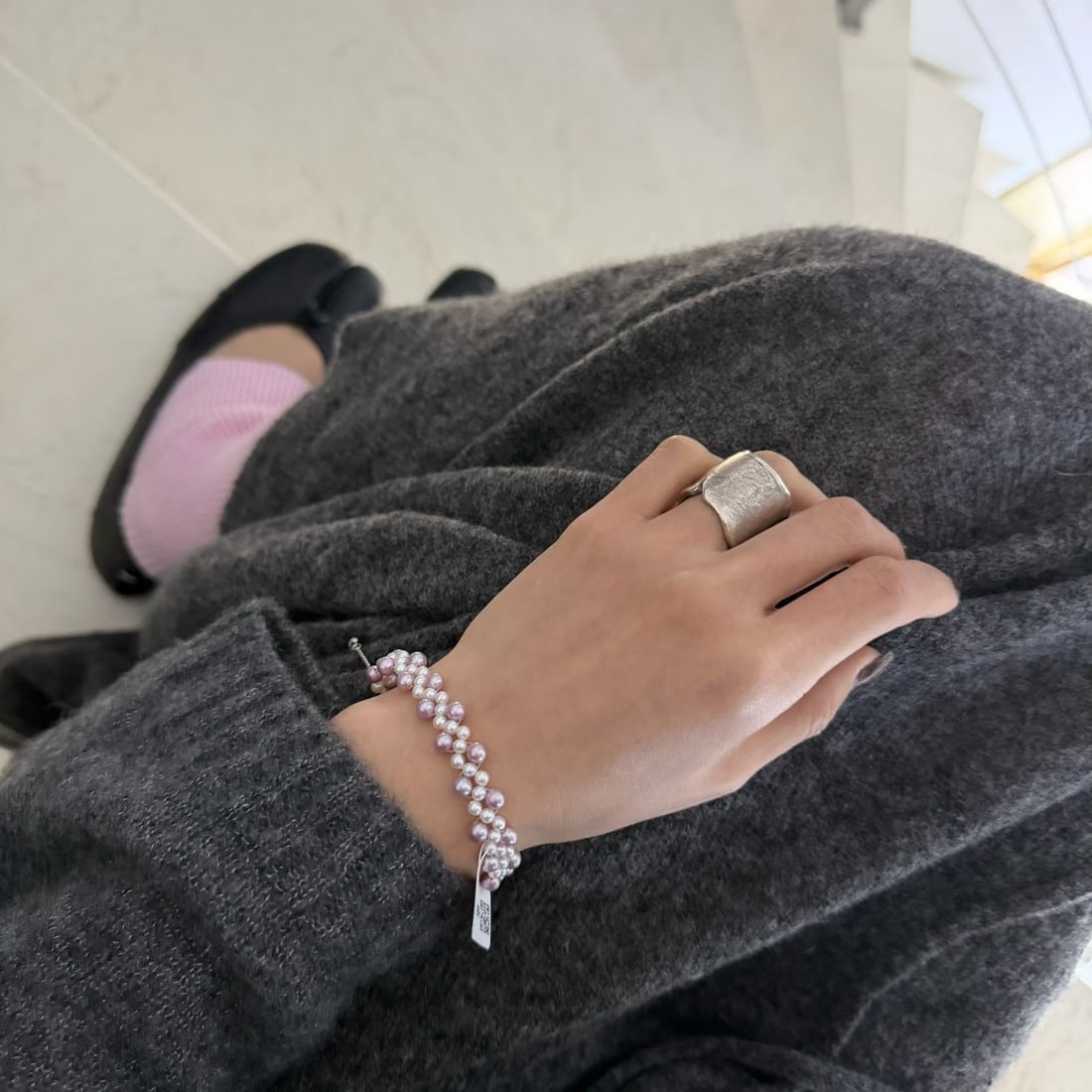 925 Sterling Silver Hand-woven Bracelet: Title: 925 Sterling Silver Hand-woven Bracelet Description: This bracelet captures the essence of elegance with its exquisite taro purple hue, reminiscent of a serene twilight sky. Each piece is