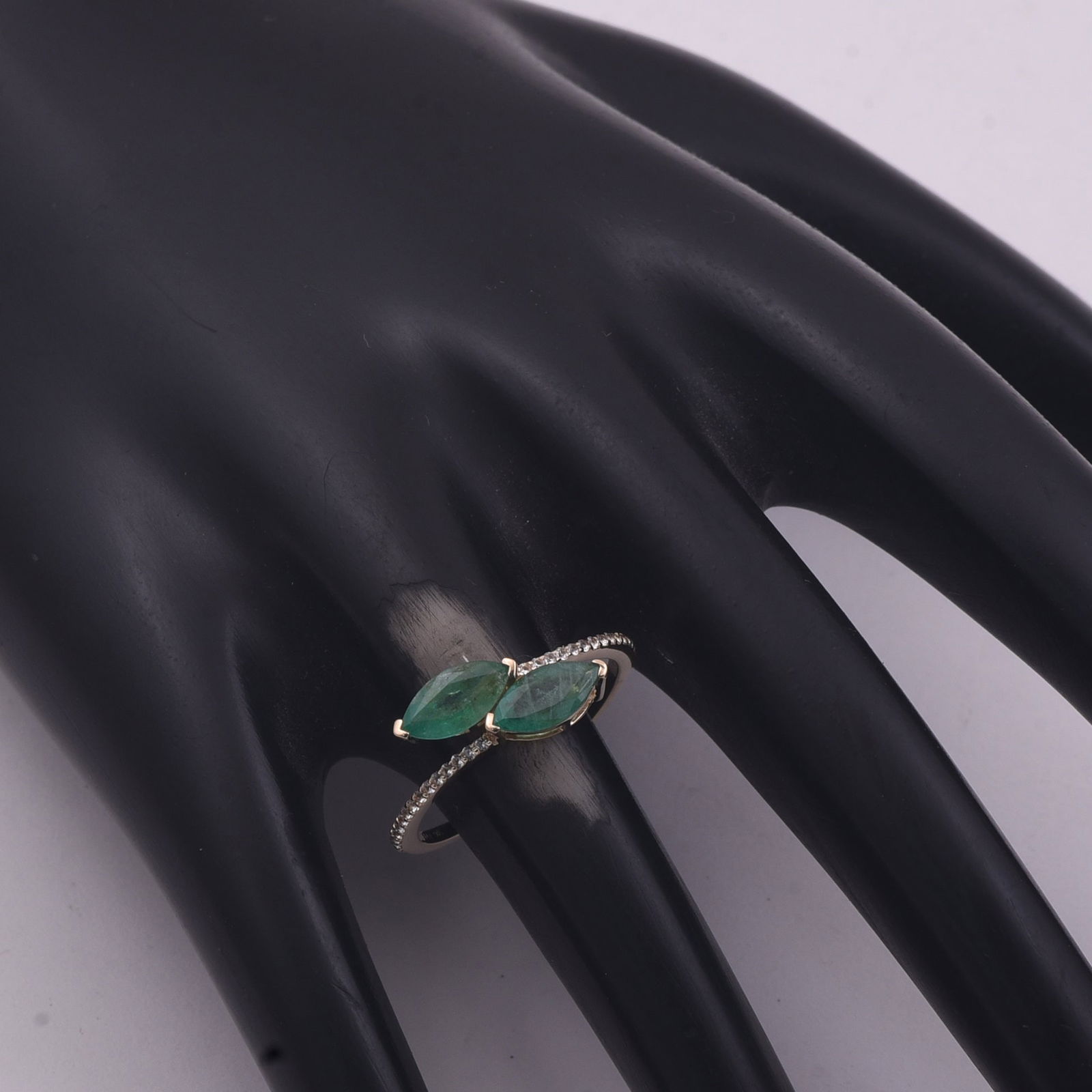 1.20 Ct Marquise Emerald 9K Gold Ring - 2