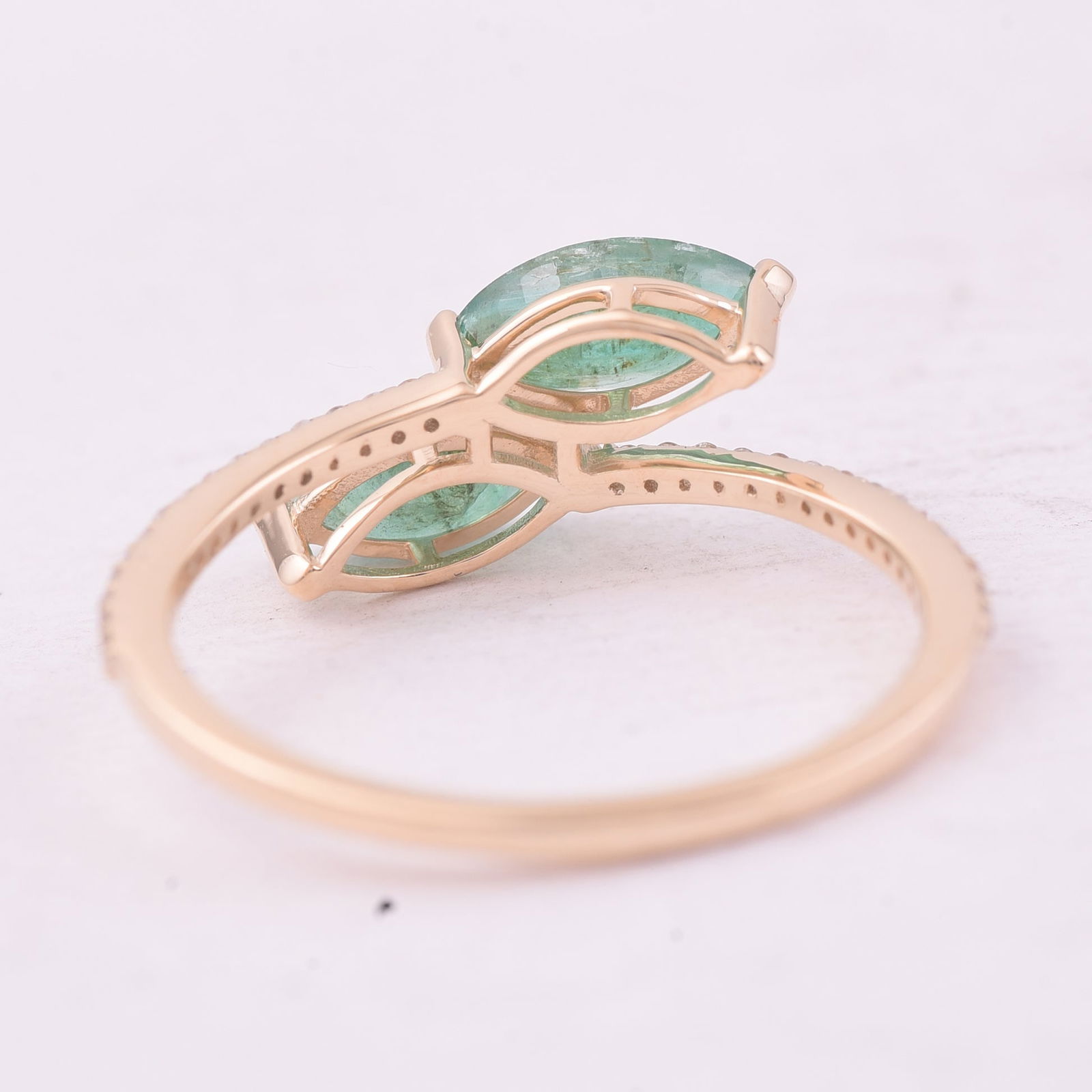 1.20 Ct Marquise Emerald 9K Gold Ring - 3
