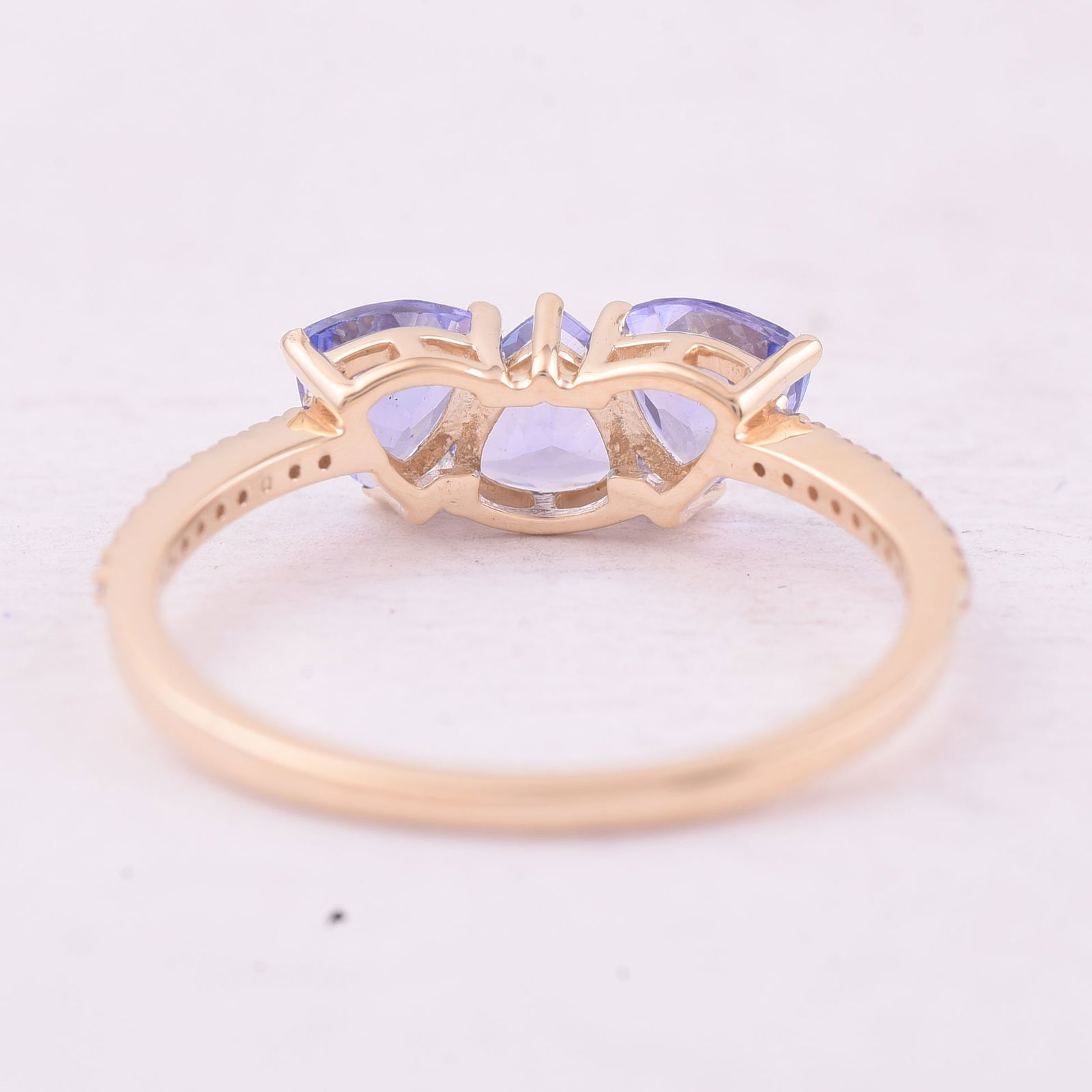 1.13 Ct Trillion Tanzanite 9K Gold Ring - 3