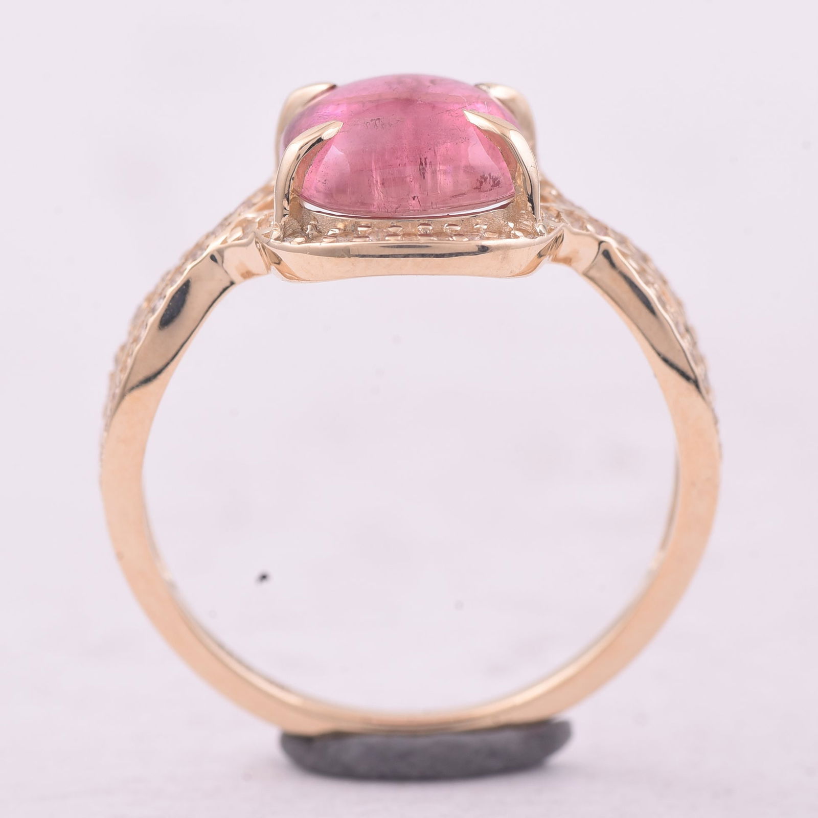 2.37 Ct Cushion Tourmaline 9K Gold Ring - 4