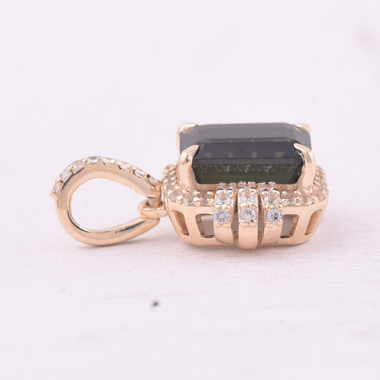 2.07 Ct Octagon Tourmaline 9K Gold Pendant - 2