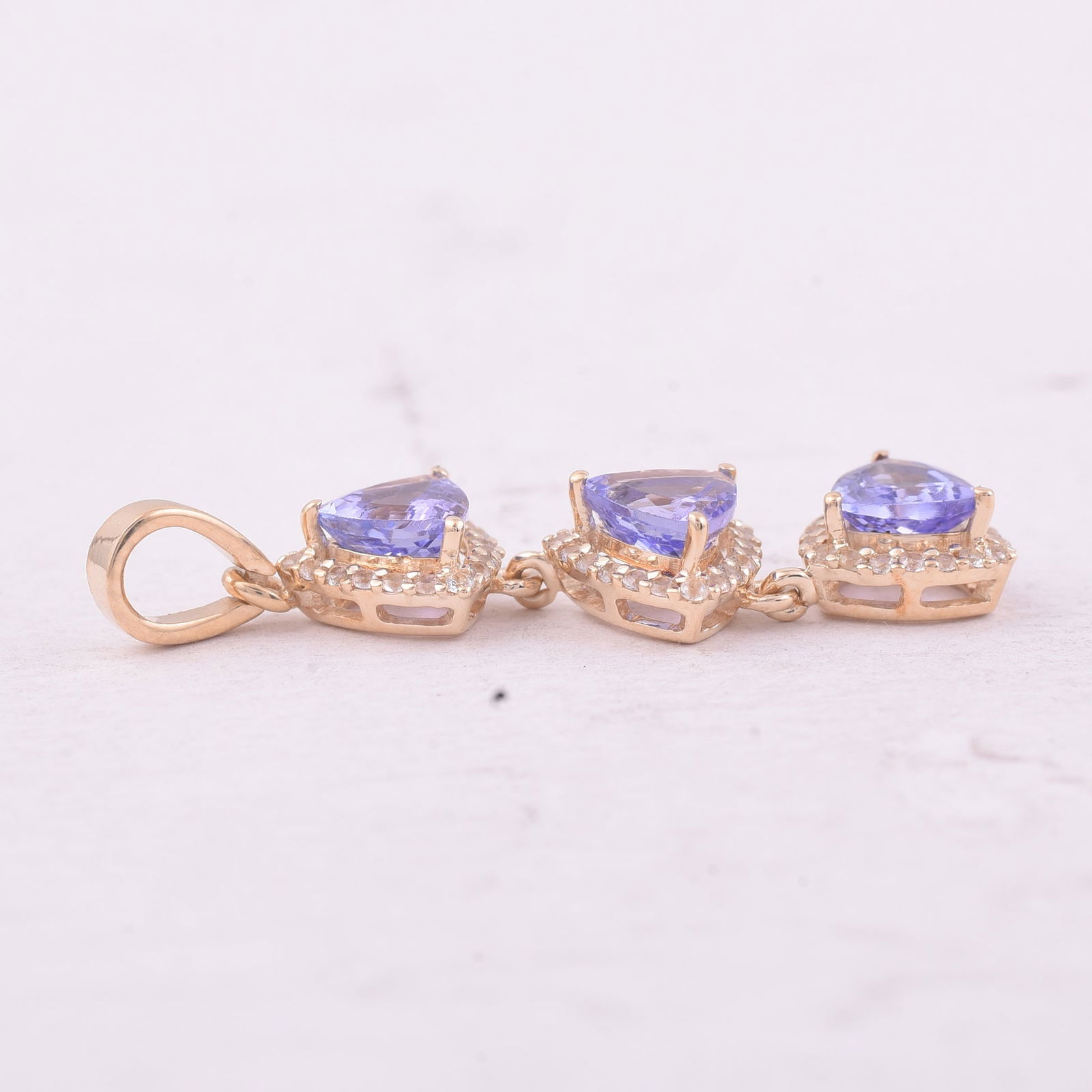1.59 Ct Trillion Tanzanite 9K Gold Pendant - 3