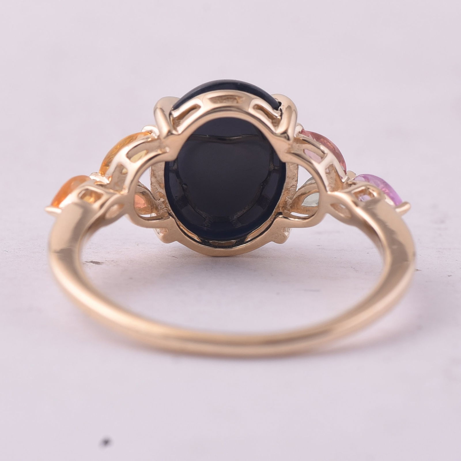 5.74 Ct Oval Sapphire 9K Gold Ring - 3