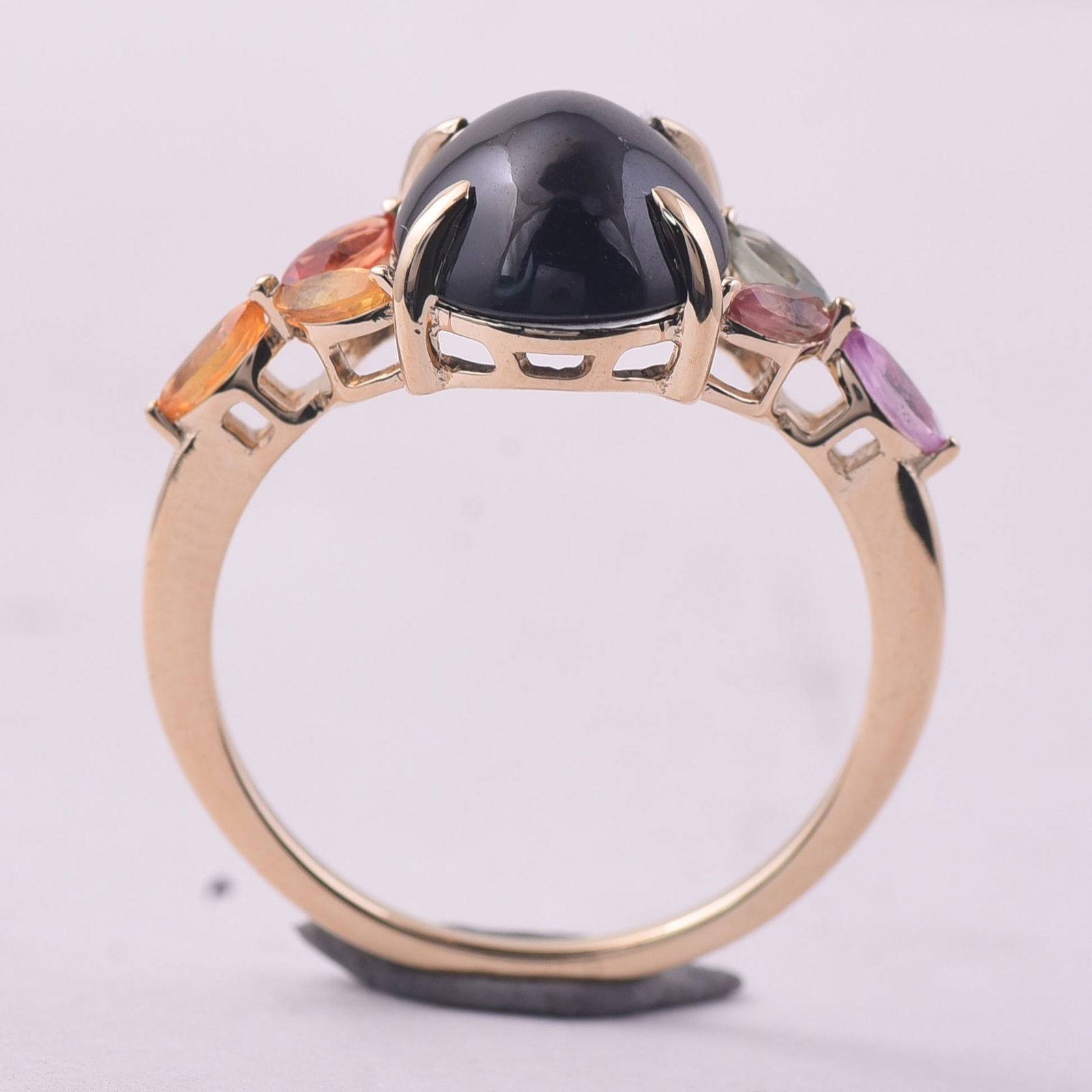 5.74 Ct Oval Sapphire 9K Gold Ring - 4