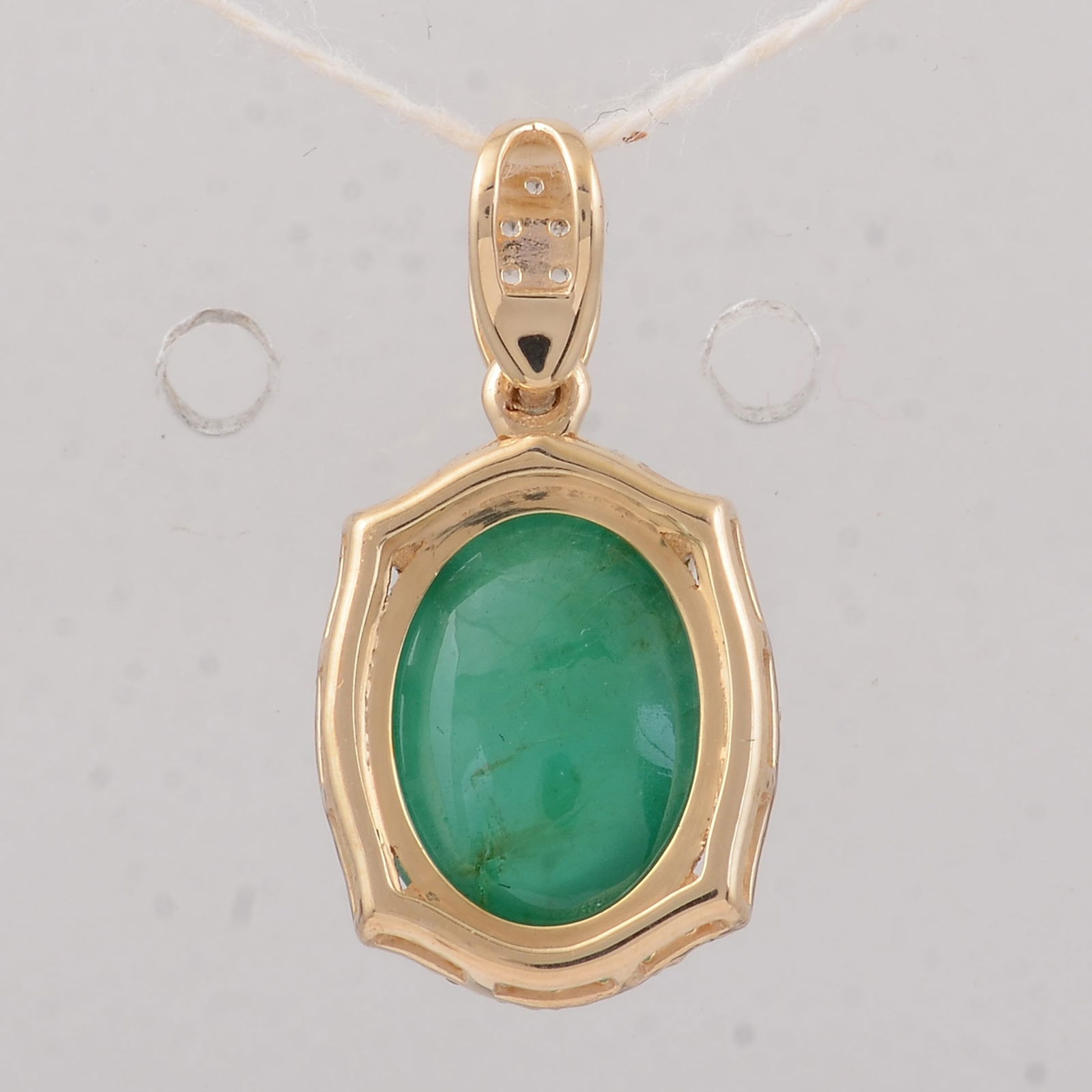 3.32 Ct Oval Emerald 9K Gold Pendant - 2