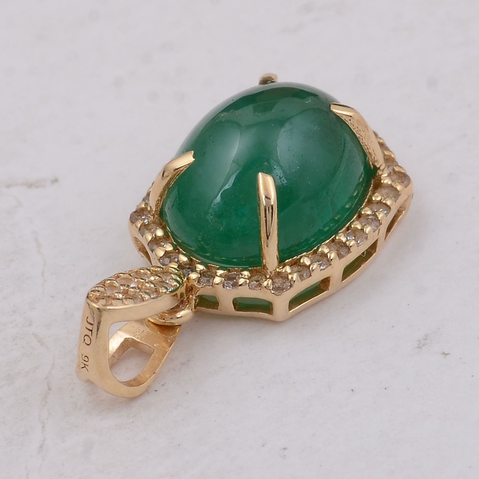3.32 Ct Oval Emerald 9K Gold Pendant - 3
