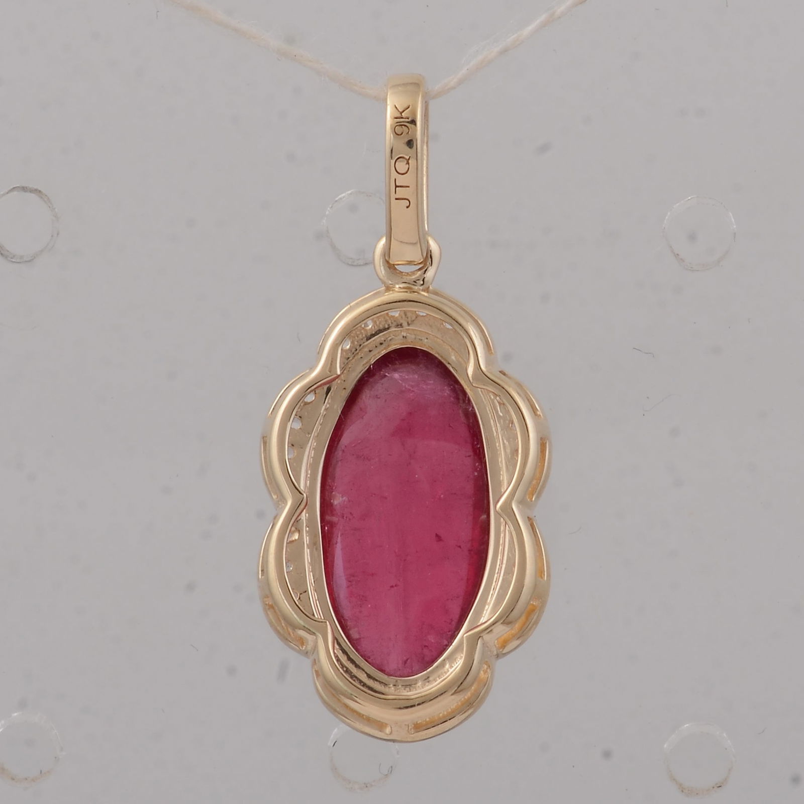 3.66 Ct Oval Tourmaline 9K Gold Pendant - 2