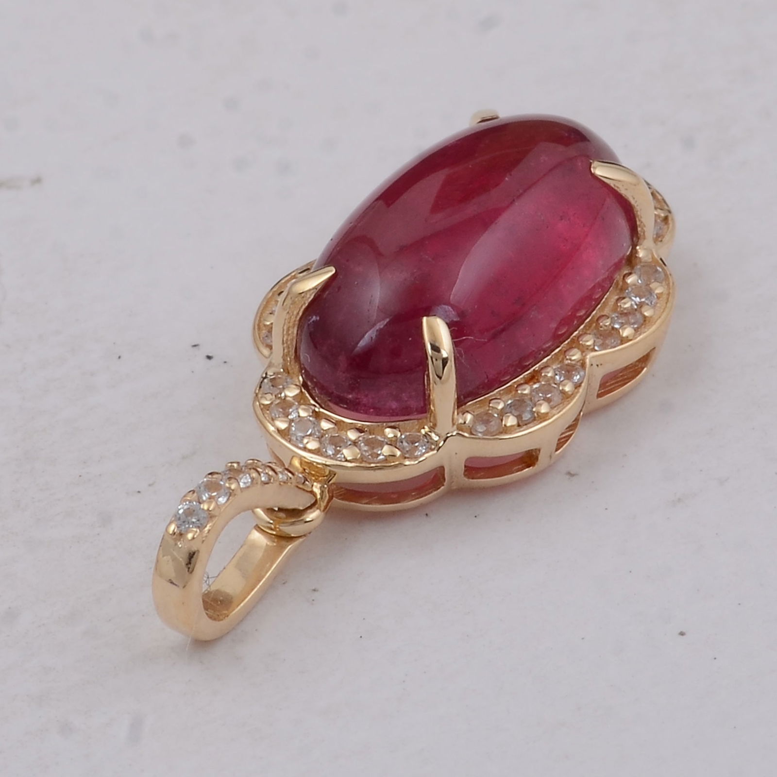 3.66 Ct Oval Tourmaline 9K Gold Pendant - 4