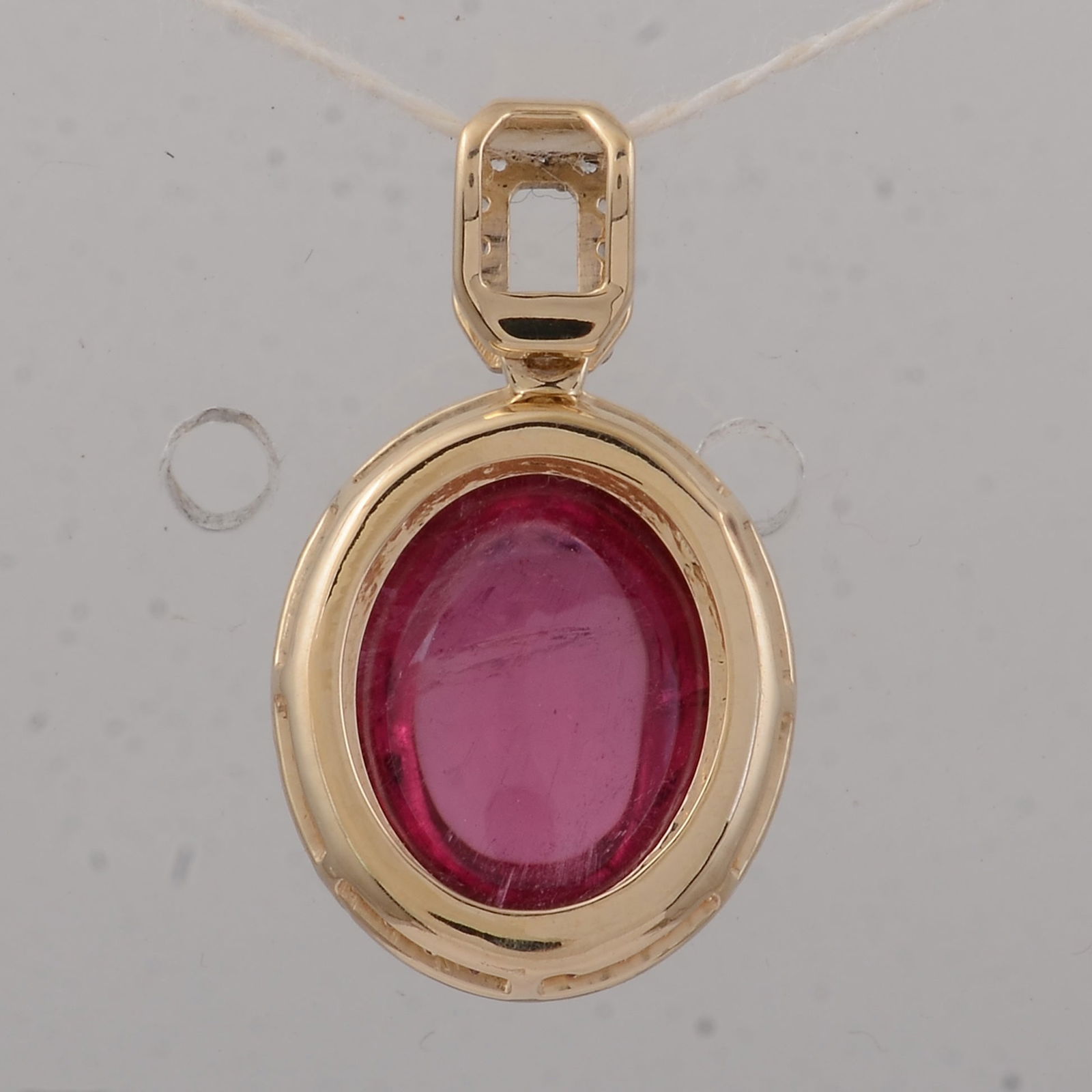 4.08 Ct Oval Tourmaline 9K Gold Pendant - 2