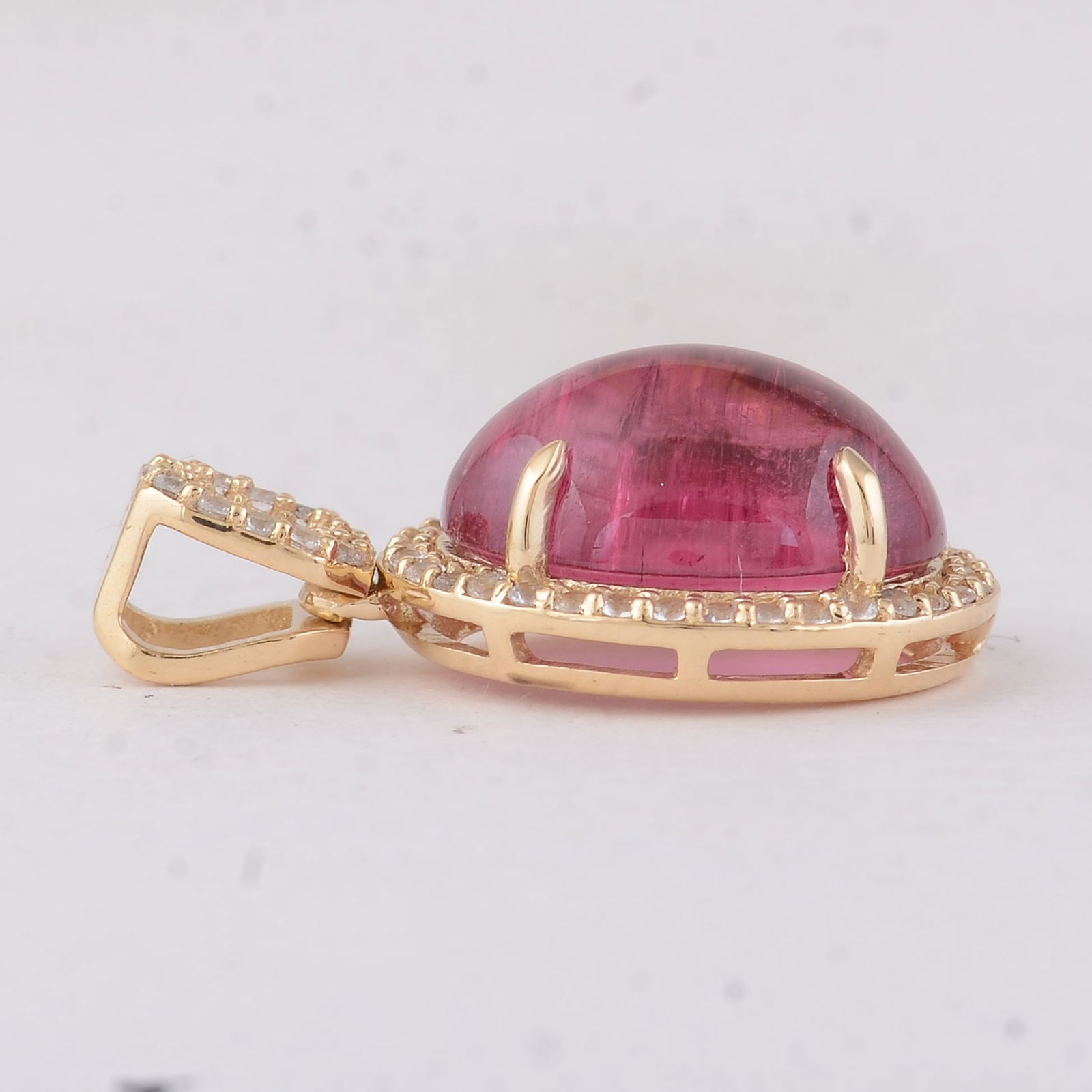 4.08 Ct Oval Tourmaline 9K Gold Pendant - 3