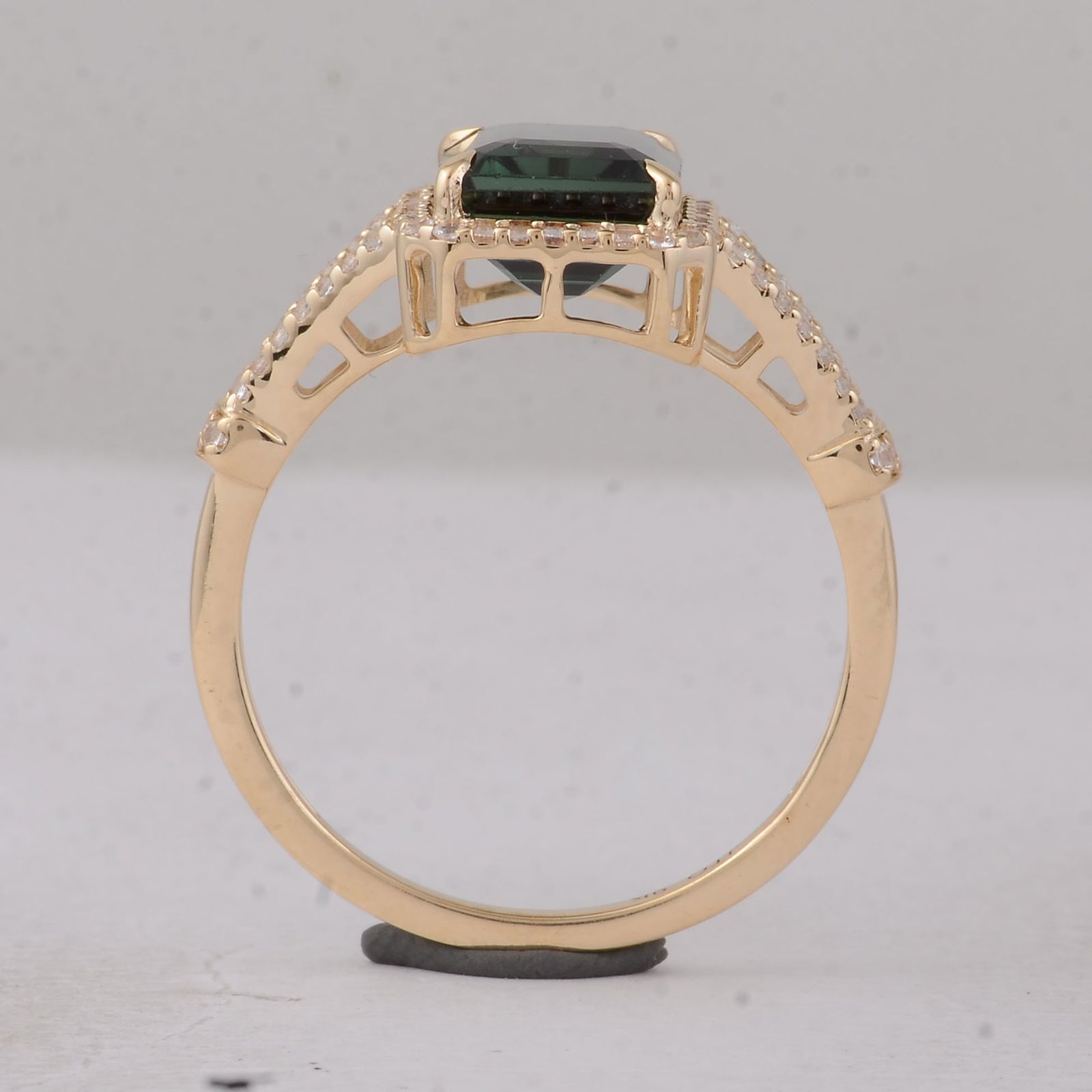 2.91 Ct Octagon Tourmaline 9K Gold Ring - 3