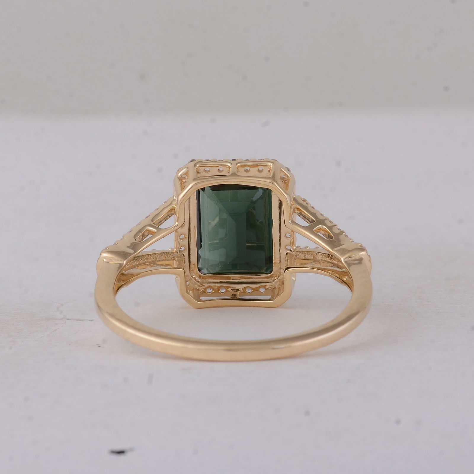 2.91 Ct Octagon Tourmaline 9K Gold Ring - 4