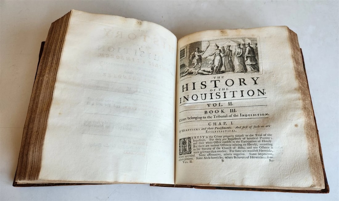 1731 HISTORY of INQUISITION in ENGLISH by Limborch antique ILLUSTRATED - 17