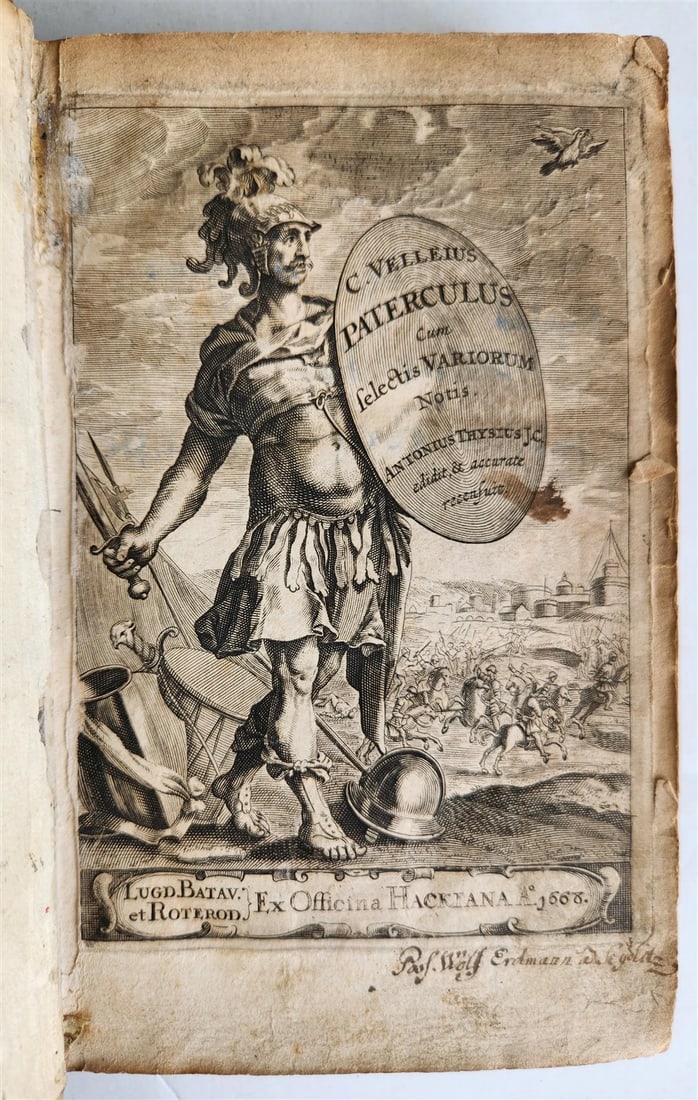 1668 ROMAN HISTORY by Velleius Paterculus antique ARMORIAL VELLUM BINDING - 2