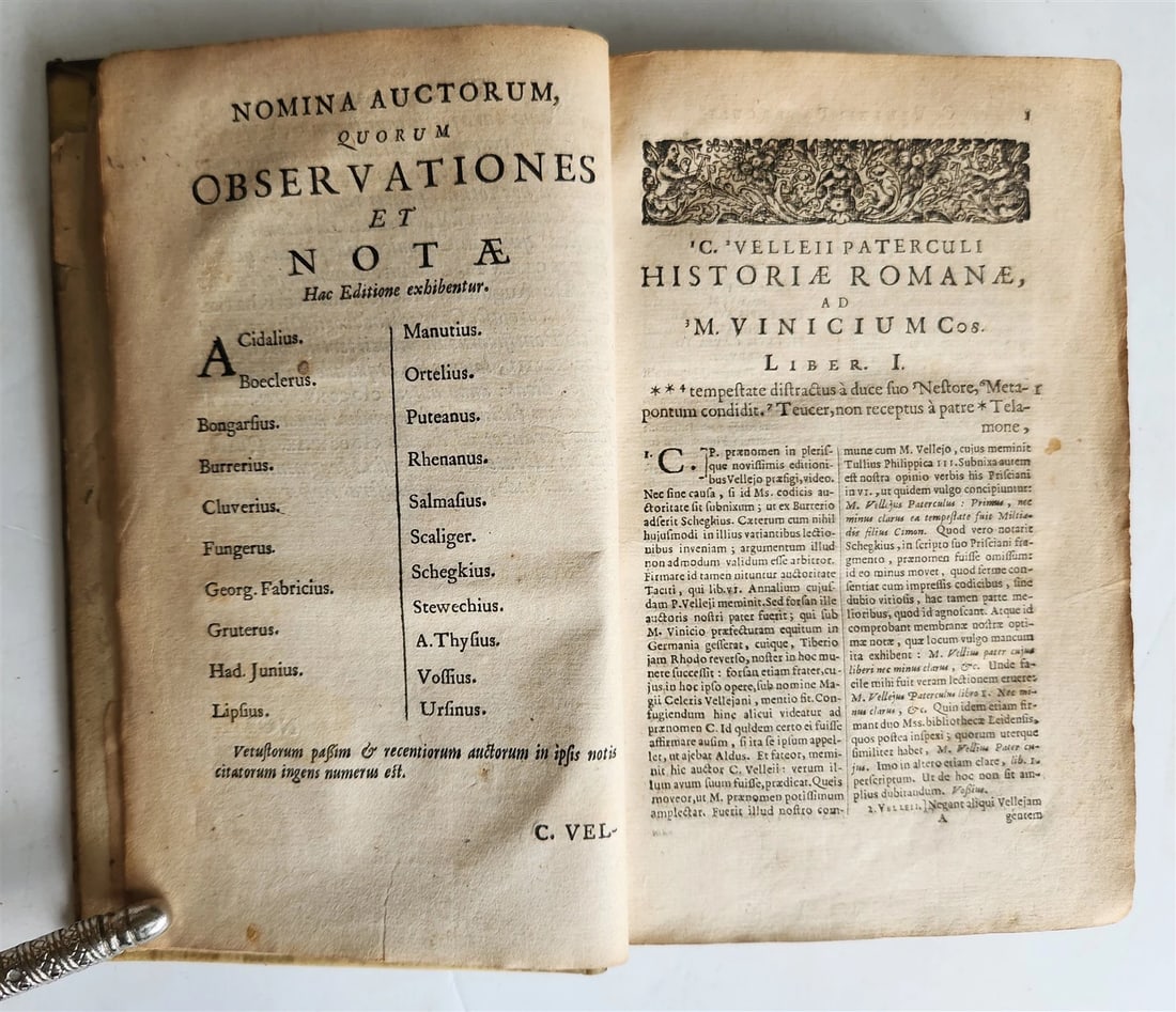 1668 ROMAN HISTORY by Velleius Paterculus antique ARMORIAL VELLUM BINDING - 6