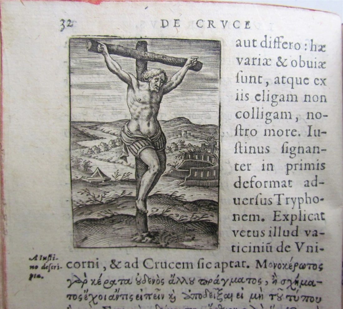 1602 DE CRUCE LIBRI TRES by Justus LIPSIUS antique ILLUSTRATED w/ 19 WOODCUTS - 5