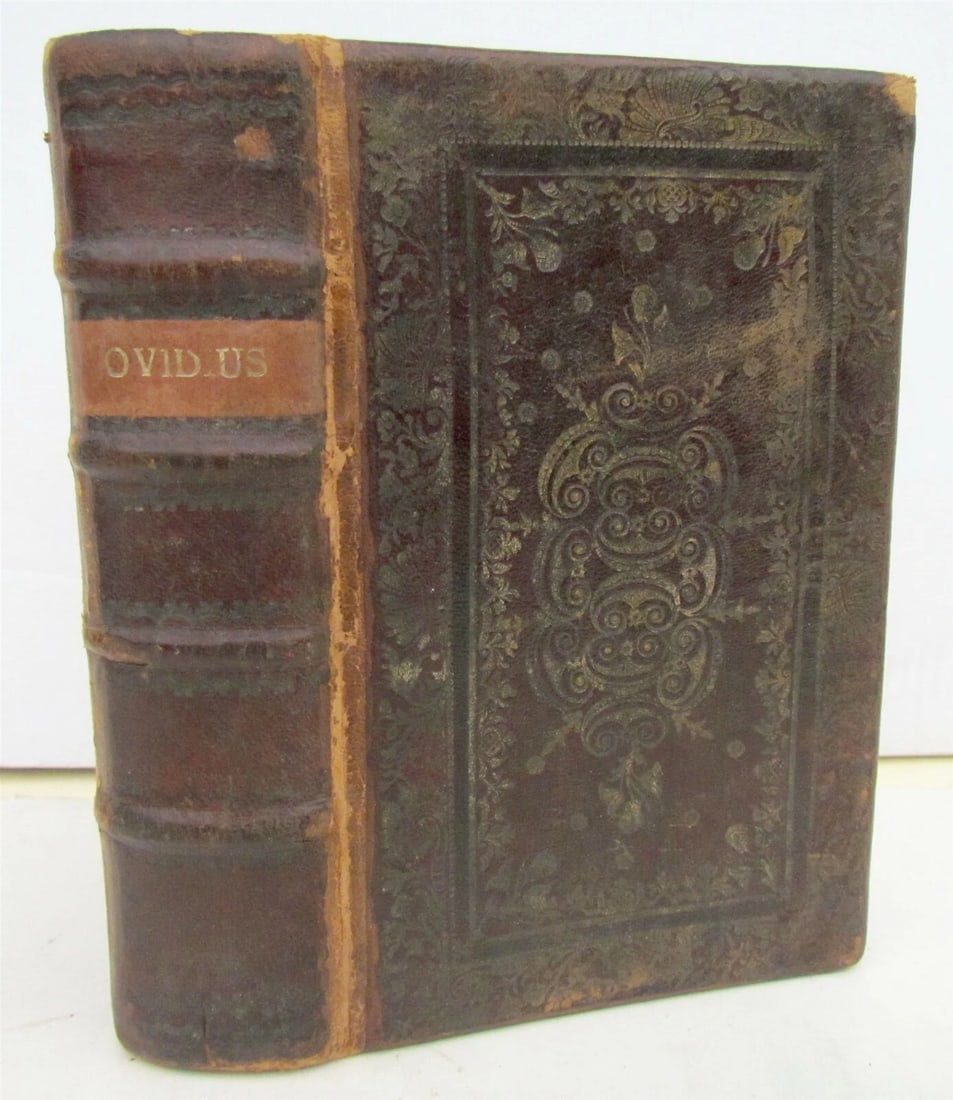 1769 PUBLII OVIDII NASONIS ELEGUAE TRISTIUM JESUIT antique DECORATIVE BINDING - 3