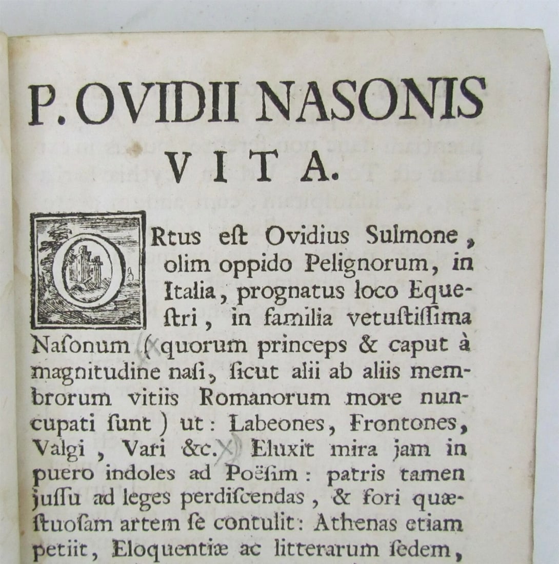 1769 PUBLII OVIDII NASONIS ELEGUAE TRISTIUM JESUIT antique DECORATIVE BINDING - 4