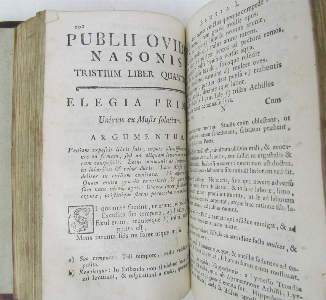 1769 PUBLII OVIDII NASONIS ELEGUAE TRISTIUM JESUIT antique DECORATIVE BINDING - 6