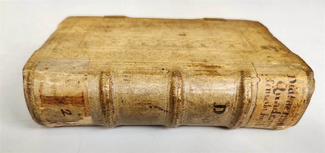 1604 SERMONES by DIDACUS antique BLIND TOOLED PIGSKIN BINDING w/ CLASPS - 3