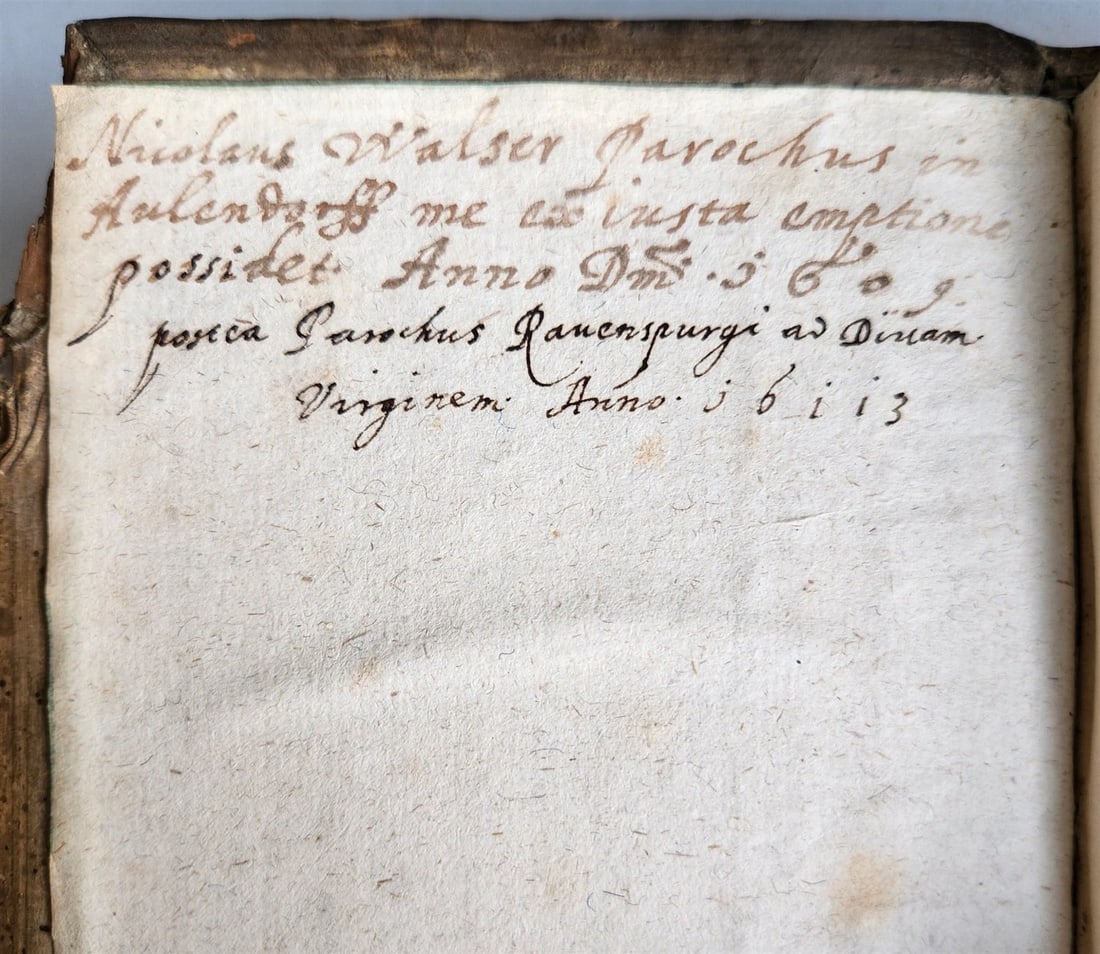 1604 SERMONES by DIDACUS antique BLIND TOOLED PIGSKIN BINDING w/ CLASPS - 7