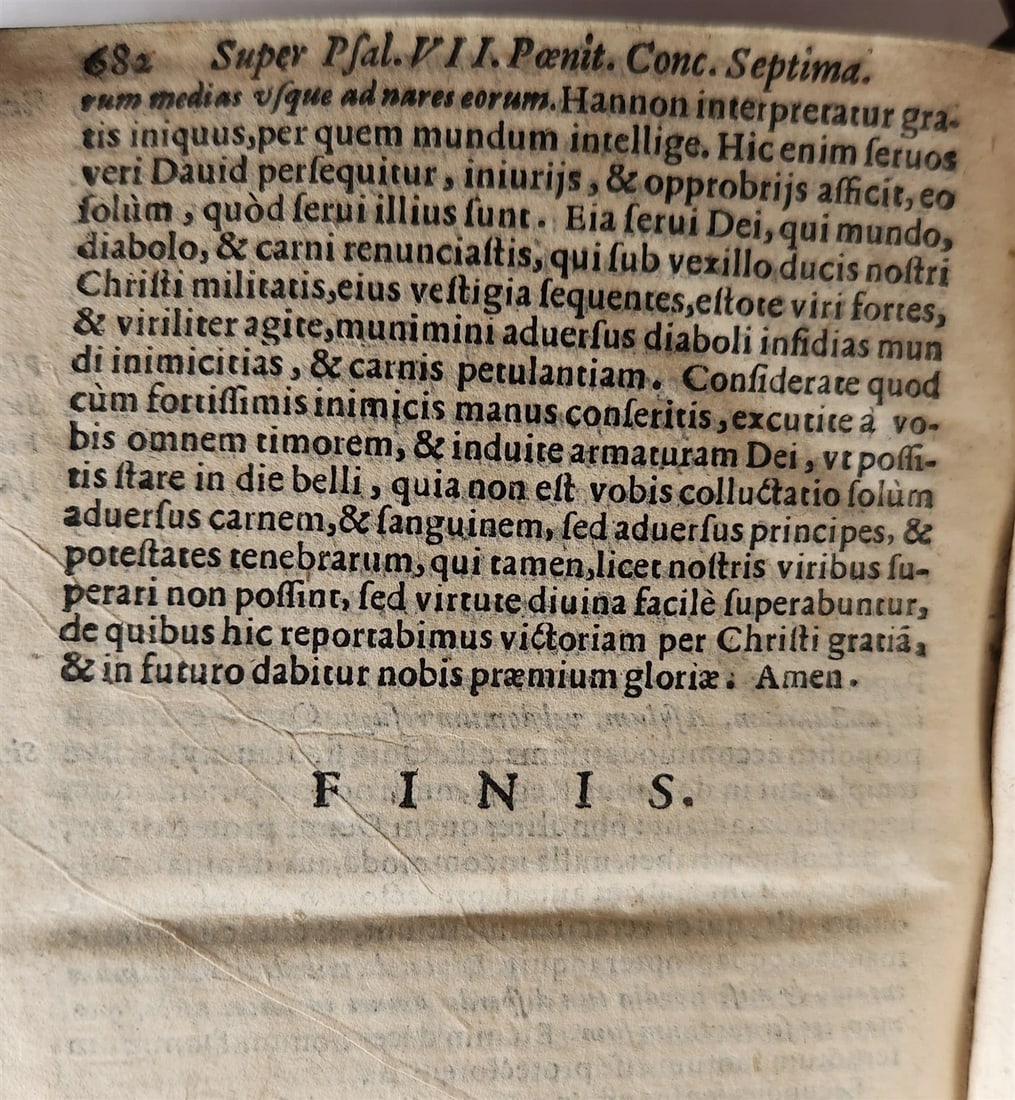 1604 SERMONES by DIDACUS antique BLIND TOOLED PIGSKIN BINDING w/ CLASPS - 9