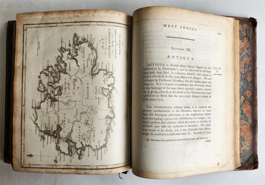1794 HISTORY of BRITISH COLONIES in WEST INDIES ILUSTRATED antique 2 VOLS - 12