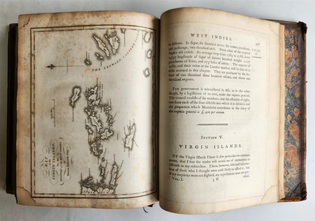 1794 HISTORY of BRITISH COLONIES in WEST INDIES ILUSTRATED antique 2 VOLS - 13