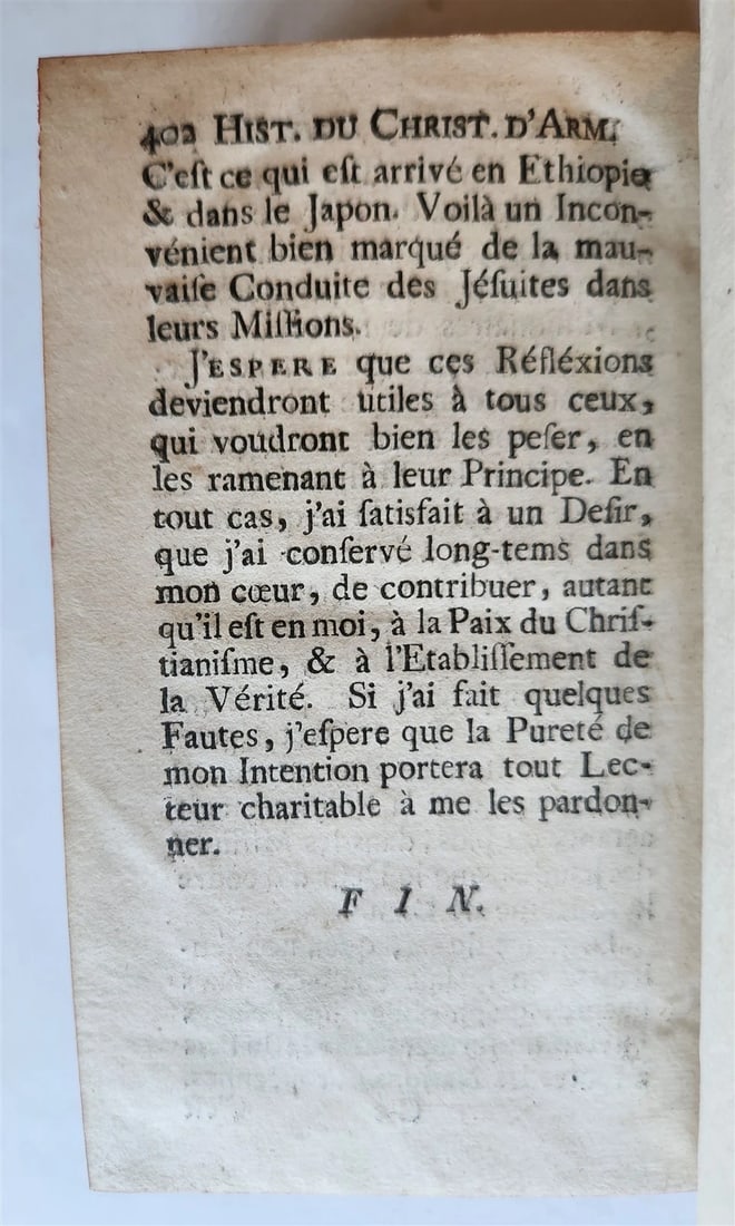 1739 HISTORY of CHRISTIANIY in ETHIOPIA & ARMENIA antique in FRENCH - 6