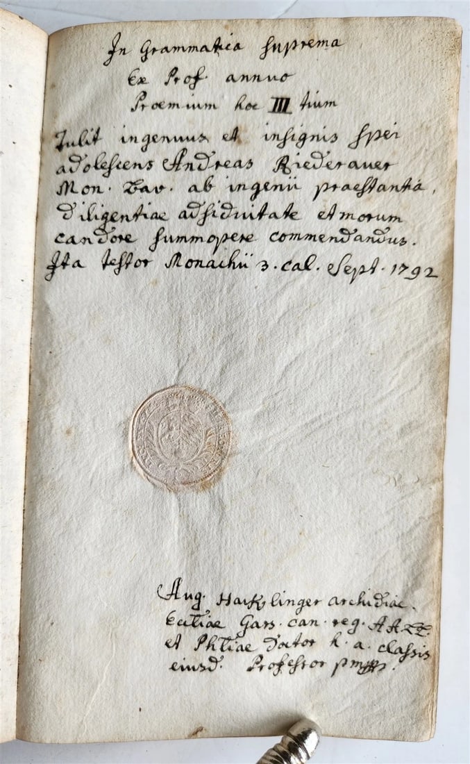 1791 HORACE Epistle to the Pisones in GERMAN antique ARMORIAL BINDING - 6