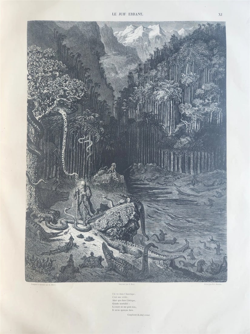 1856 Legend of Wandering Jew ILLUSTRATED by GUSTAVE DORE ANTIQUE LARGE FOLIO - 13