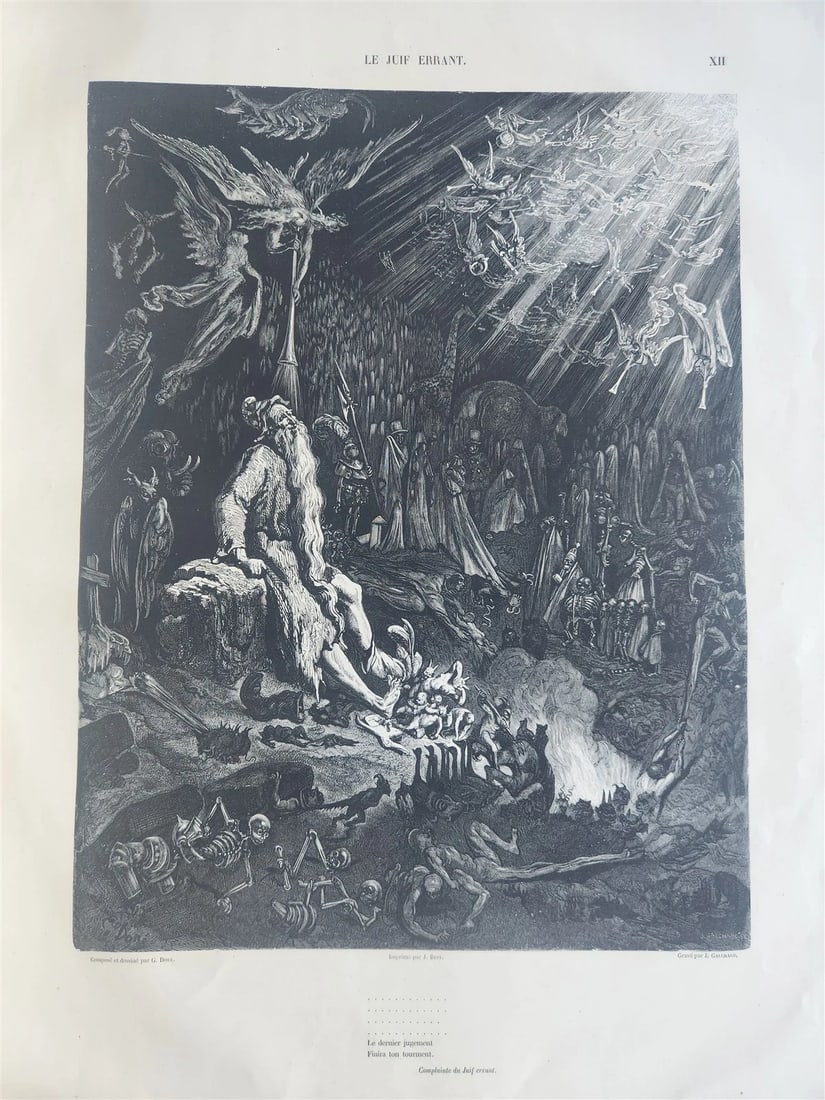 1856 Legend of Wandering Jew ILLUSTRATED by GUSTAVE DORE ANTIQUE LARGE FOLIO - 14