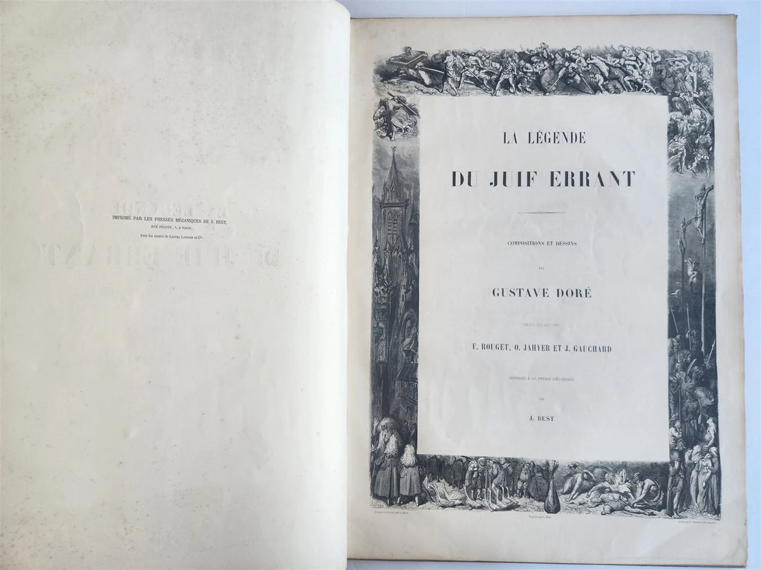 1856 Legend of Wandering Jew ILLUSTRATED by GUSTAVE DORE ANTIQUE LARGE FOLIO - 4