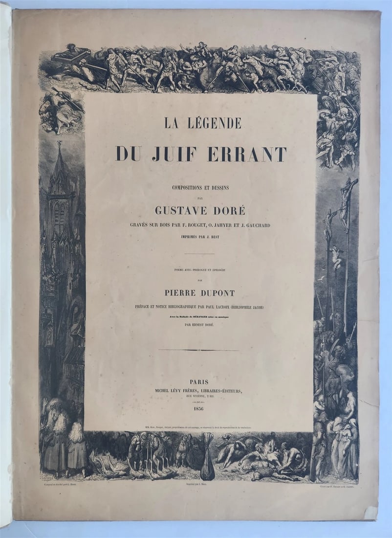 1856 Legend of Wandering Jew ILLUSTRATED by GUSTAVE DORE ANTIQUE LARGE FOLIO - 5