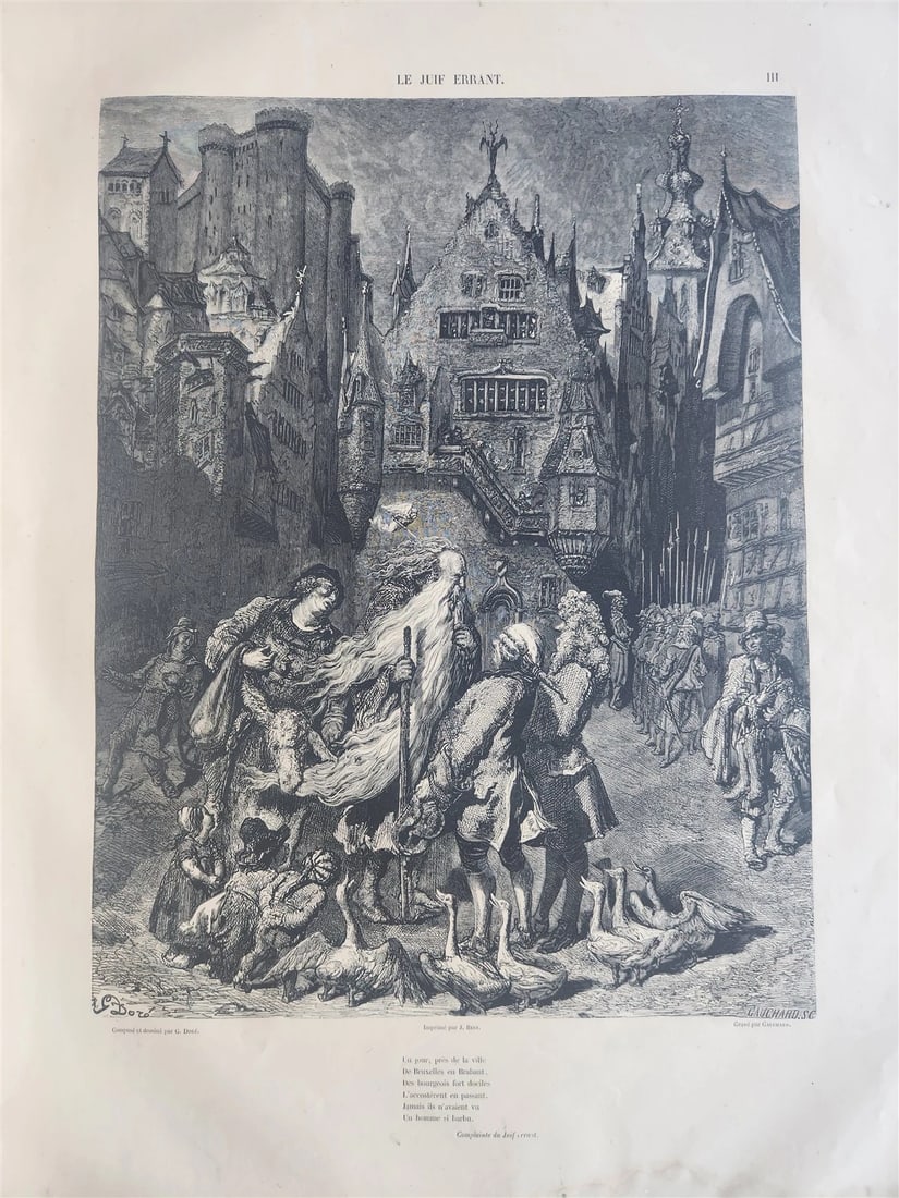 1856 Legend of Wandering Jew ILLUSTRATED by GUSTAVE DORE ANTIQUE LARGE FOLIO - 6