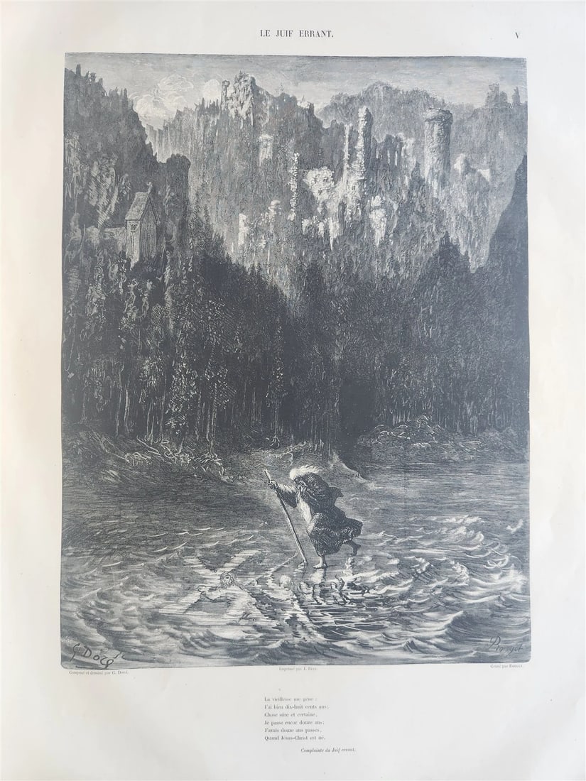 1856 Legend of Wandering Jew ILLUSTRATED by GUSTAVE DORE ANTIQUE LARGE FOLIO - 7