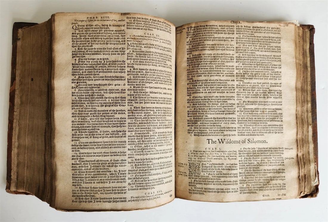 1594 BIBLE in ENGLISH antique OLD & NEW TESTAMENT Deputies of Christopher Barker - 11